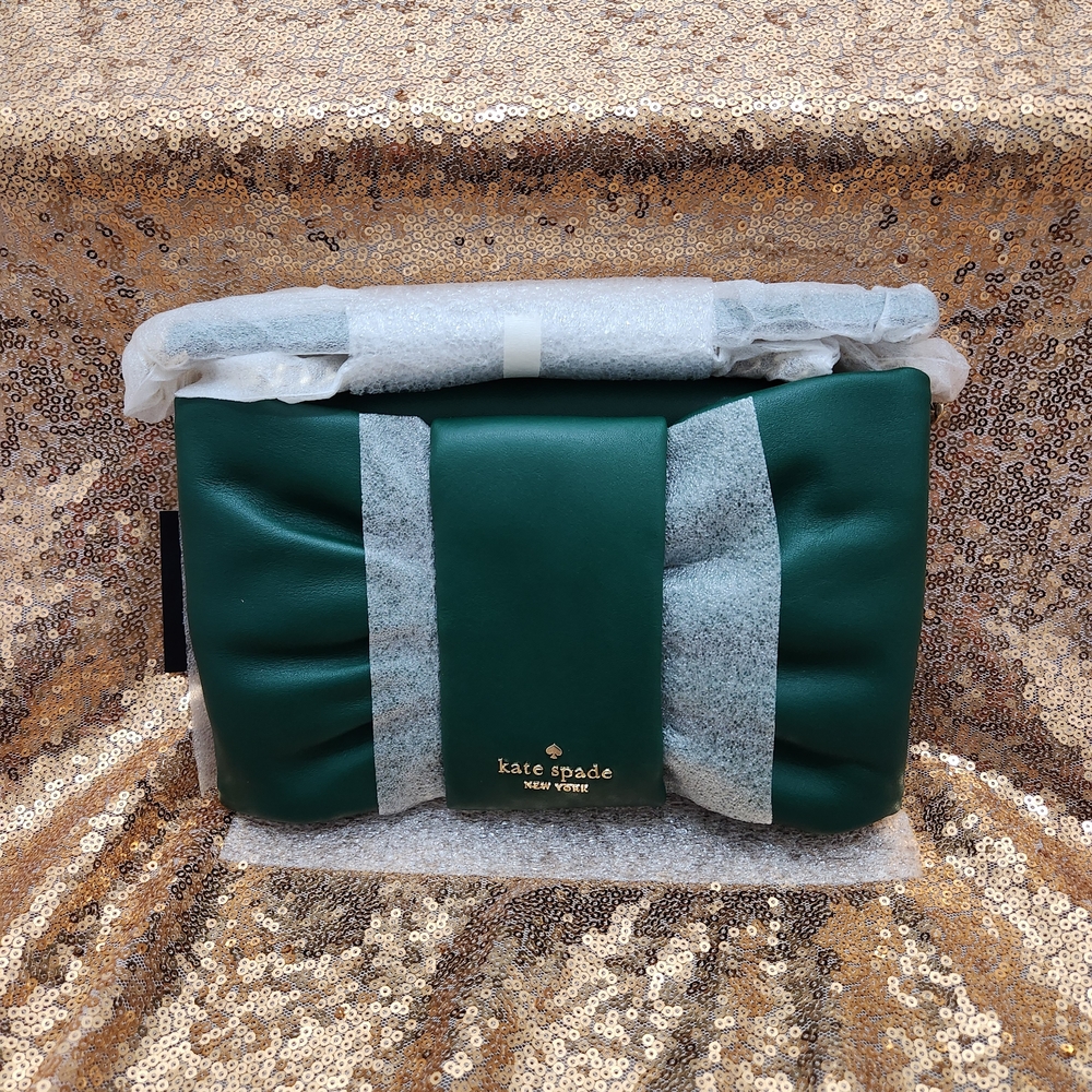 Kate Spade Green Millie Bow Flap Crossbody Bag